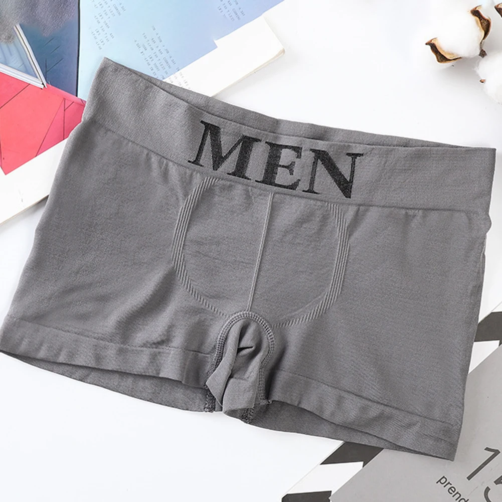 Mens Mid Waist Briefs Man Breathable Underpants Soft Panties Elastic Trunks Shorts Male Solid Underwear Lingerie