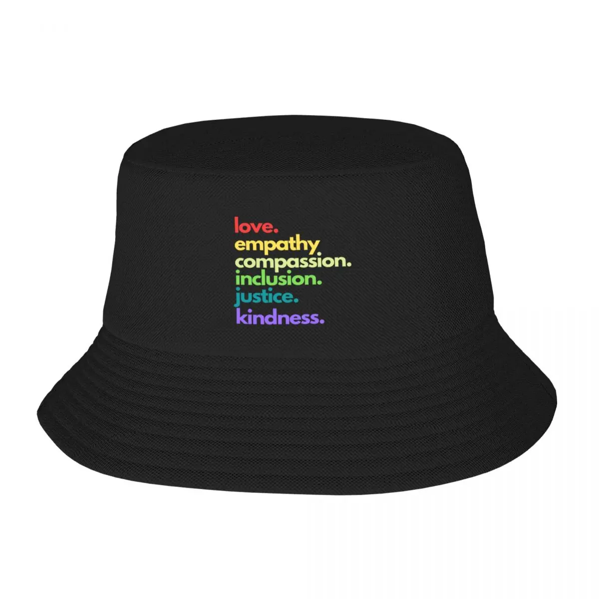 love, empathy, compassion, inclusion, justice Bucket Hat Golf Hat Beach fashionable Girl'S Hats Men's