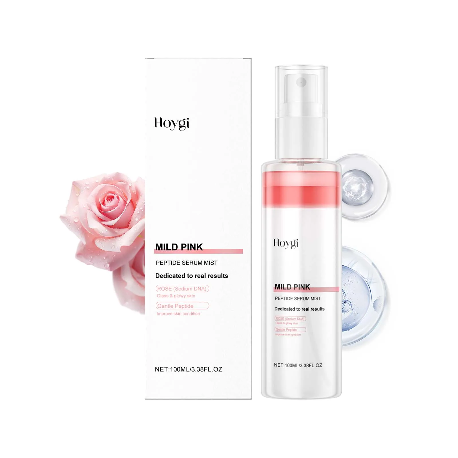 

"Rose Extract & Niacinamide Facial Serum – Soothing Hydration with Oligopeptide-1 | Moisture-Restoring