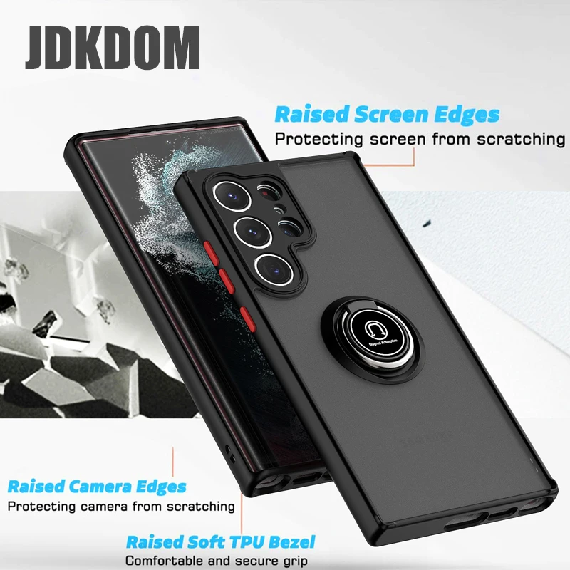 JDKDOM-funda de teléfono con soporte magnético para Samsung Galaxy S25FE S25 Edge S24 S23 FE Plus Note 20, funda con soporte de anillo Ultra a prueba de golpes