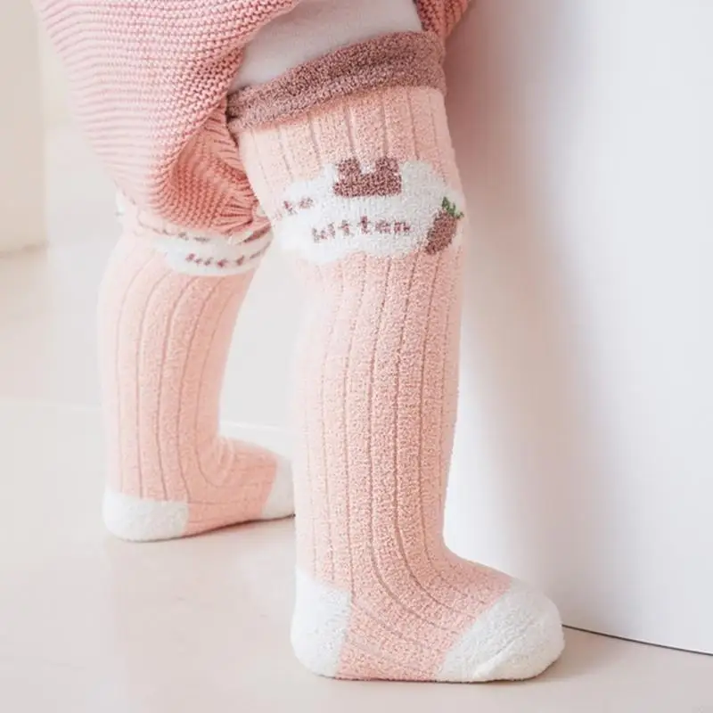 3 أزواج من جوارب الركبة للأطفال فوق جوارب الركبة للأولاد والبنات من سن 1 إلى 3 سنوات، جوارب طويلة للشتاء للأطفال الصغار، جوارب