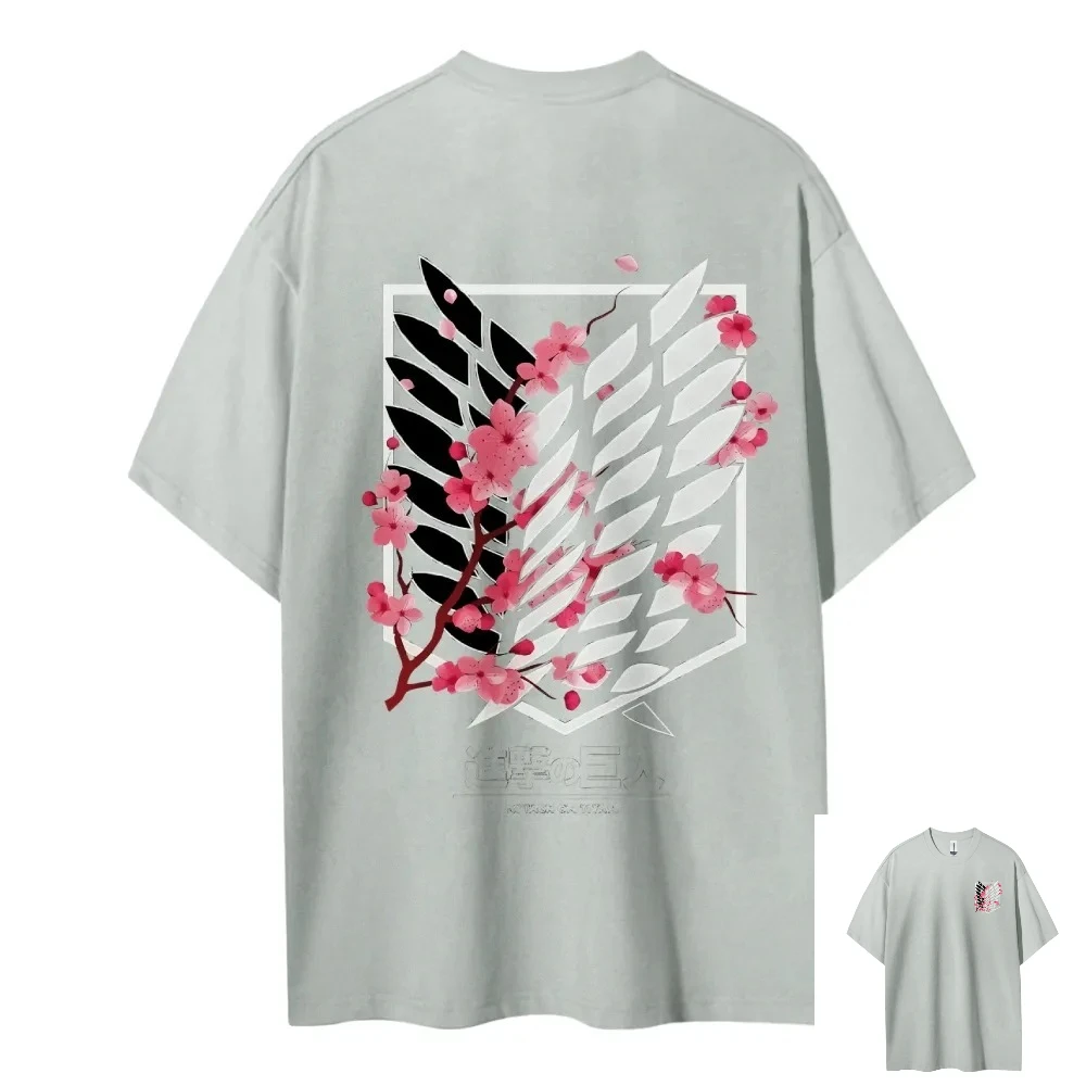camiseta-esportiva-unissex-2026-nova-colecao-verao-quente-attack-on-titan-asas-da-liberdade-estampa-cereja-rosa