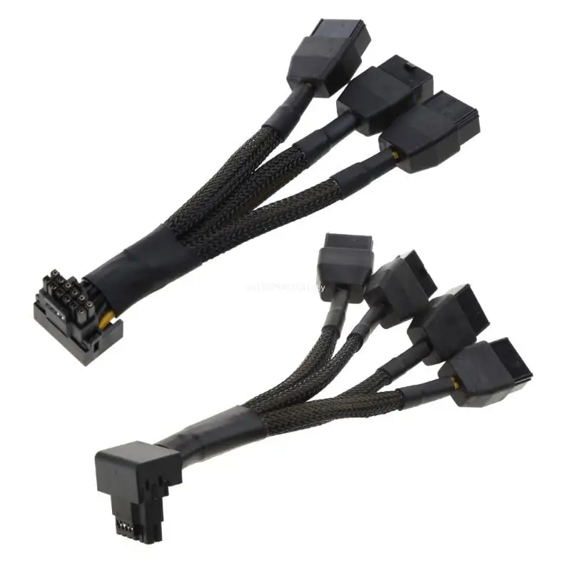 16AWG 12VHPWR PCIE 5.0 3x8pin 4x8Pin to16Pin (12+4P) Male 90° Power Extension Dropship