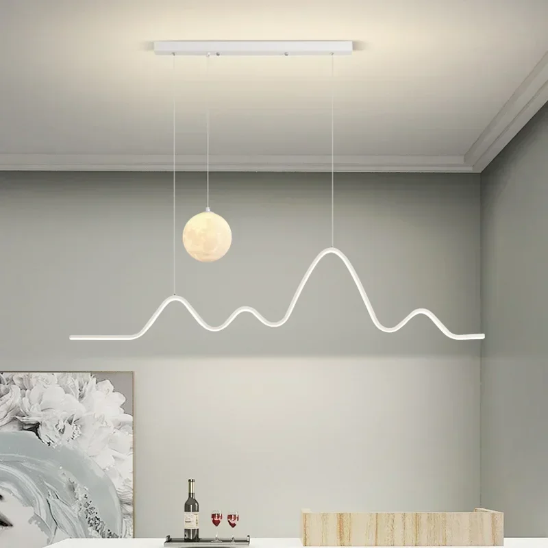 2023 Tavolo da pranzo Lampada moderna a sospensione a LED per sala da pranzo Cucina Bar Linea di design Lampadario Illuminazione Decor