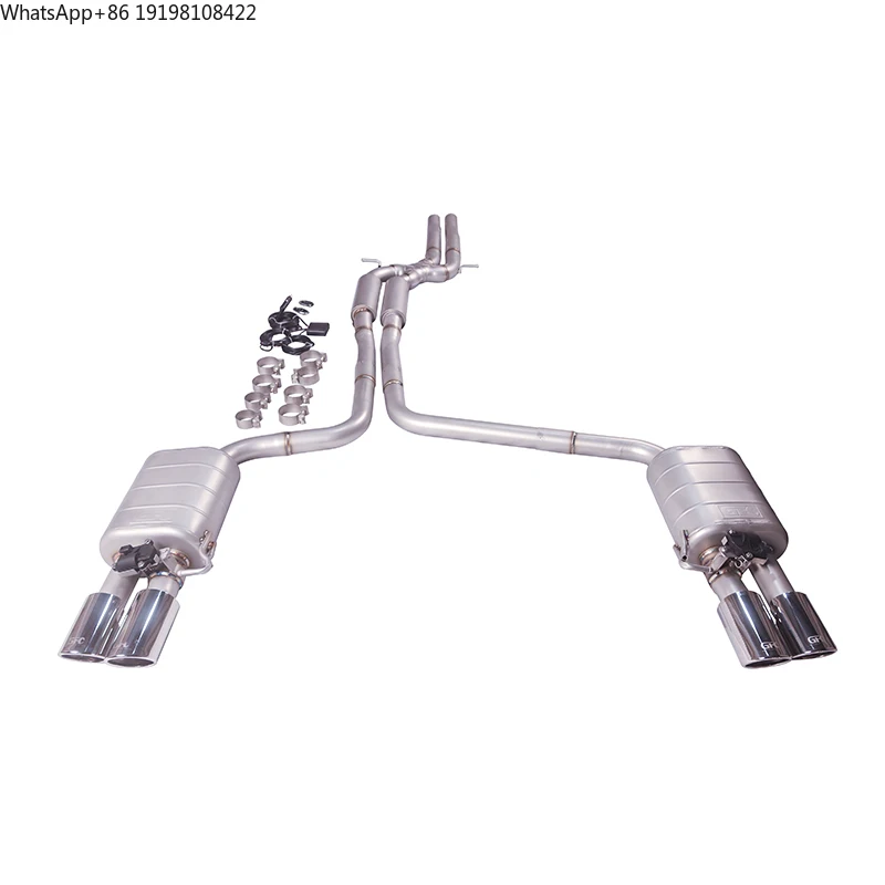 

For 2012-2021 Audi A6 A7 A8 2.5L 2.8L 3.0T C7 C6 4WD Catback with Resonator Stainless Steel Performance Valve Exhaust System