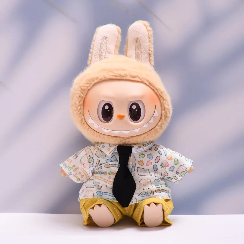 LABUBU 第1世代～第3世代用 15cm 17cm カジュアルネクタイ 漫画風アニマル パーティー ウサギ柄セット お遊び風スタイル 外出着