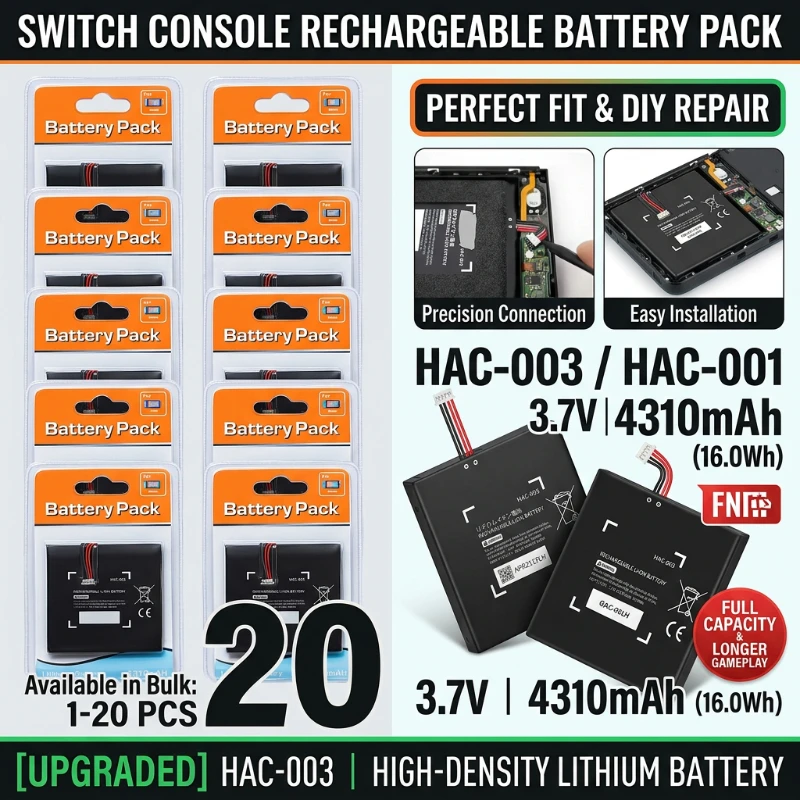 Rechargeable 4310mAh Battery Pack HAC001 HAC003 Spare Replacement Battery For Nintendo Switch Gaming Console Repair Accessory