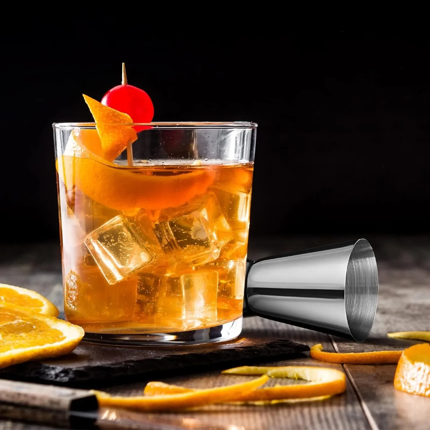 Stainless Steel Cocktail Shaker  Measure Cup Dual Shot Drink Spirit Measure Jigger Kitchen Gadgets wine accessories bartender