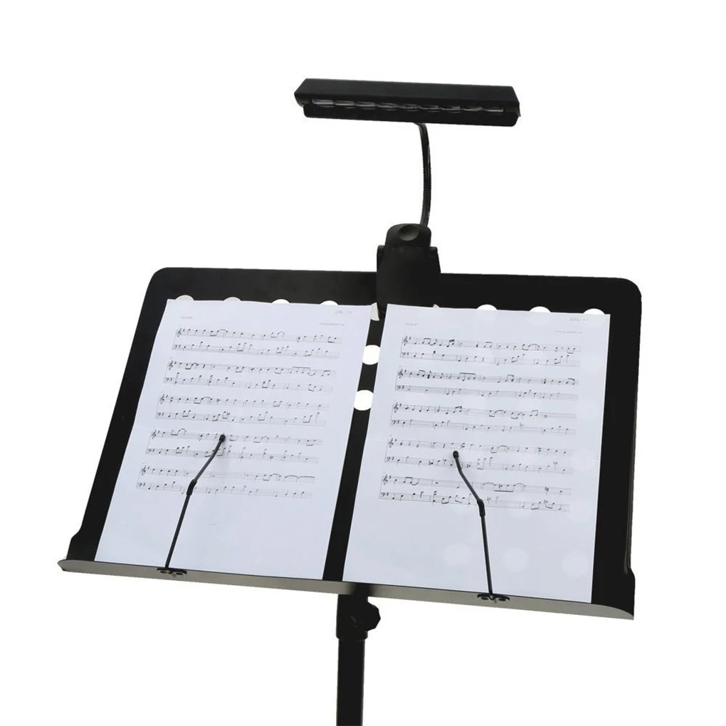 

LED High Brightness Music Stand Dimmable Light Portable Book Lamp with Flexible Neck Camping Lighting Studio Practice Gift