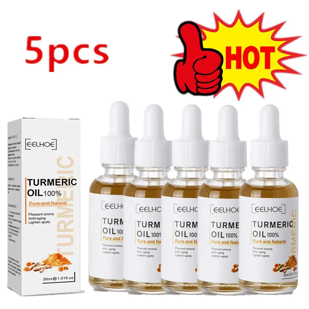 

5X Turmeric Oil Skin To Lightening Acne Dark Patches Acne Bright Skin Dark Spot Corrector Anti Aging Face Whitening Serum Care