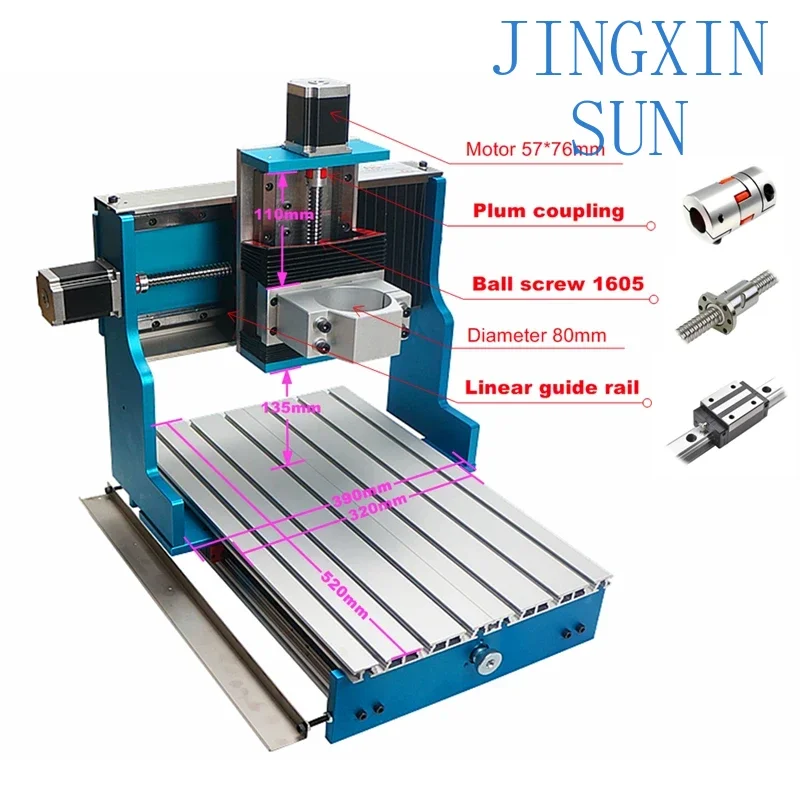 CNC Frame 3040 CNC Machine Full Kit Linear Rails Upgraded 5 Axis 4Axis Engraver Linear Guideway with Inverter Spindle