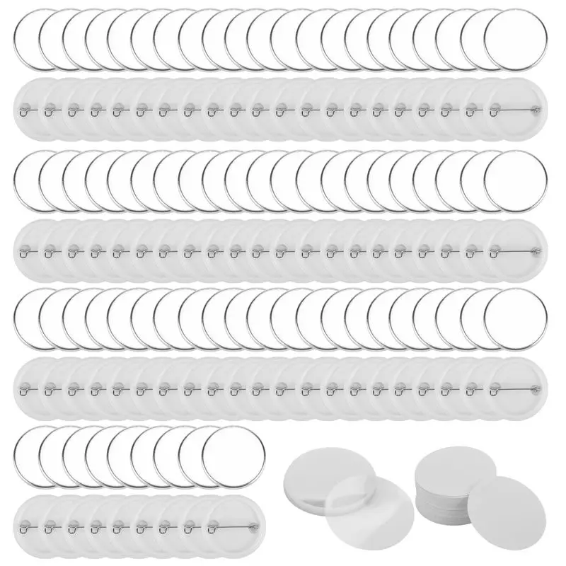 

AEE8-Blank Button Badge Parts For Button Machine 58Mm Button Parts, Circular Badge Blank Button Pins