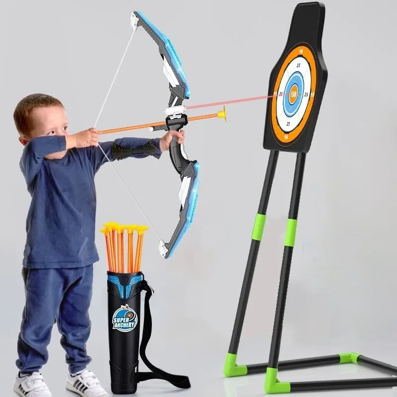 

Children Bow and Arrow Set Luminous Archery Toy Outdoor Shooting Practice Parent-child Interactive Game with Suction Cup Arrows