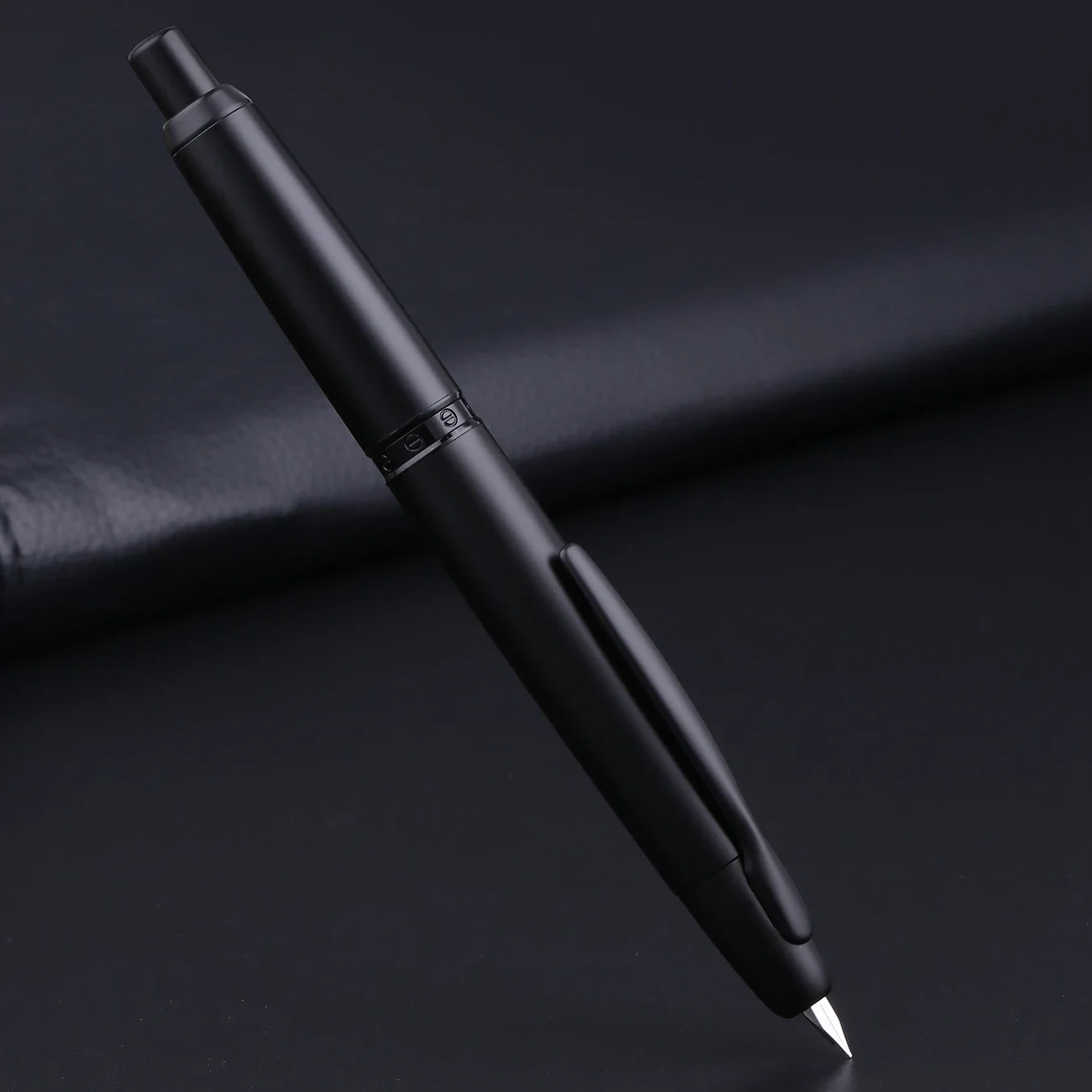 MAJOHN  A1 Press Fountain Pen, Retractable Extra Fine Nib Metal with Clip / No Clip & Converter for Writing