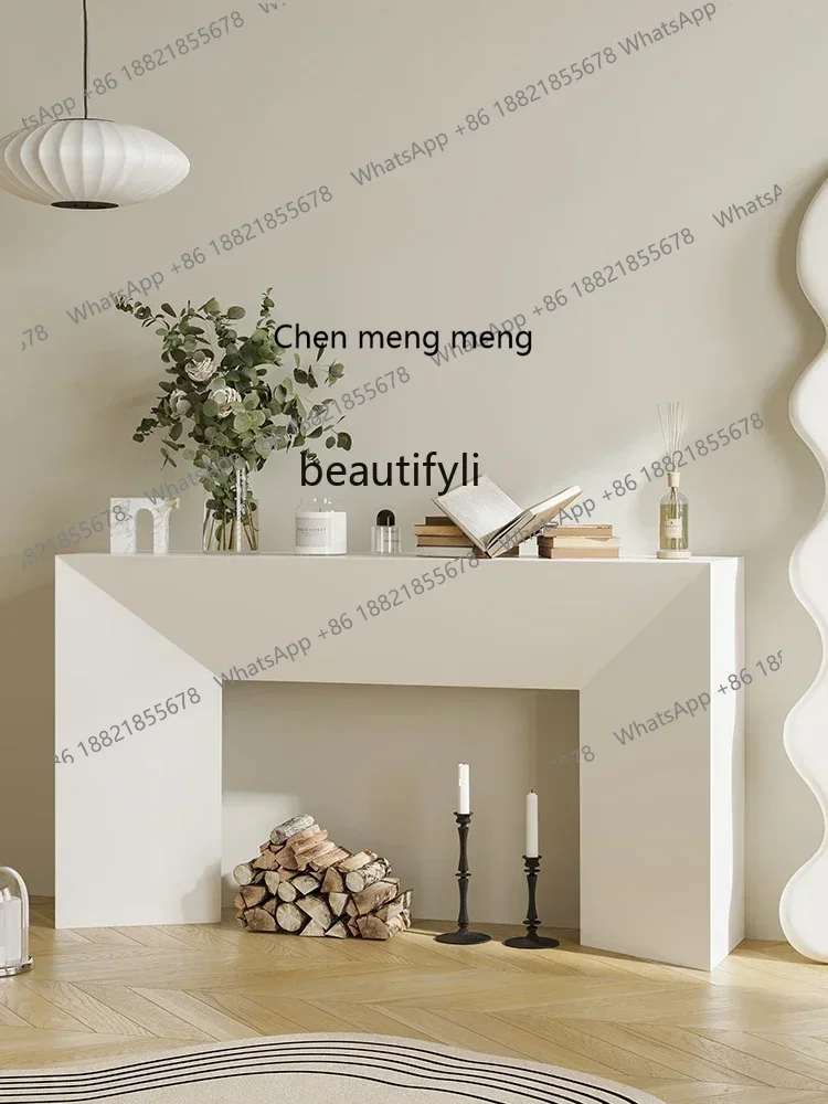 

X Light Luxury French Cream Style Fireplace Cabinet Entrance White Curio Cabinet Storage Rack