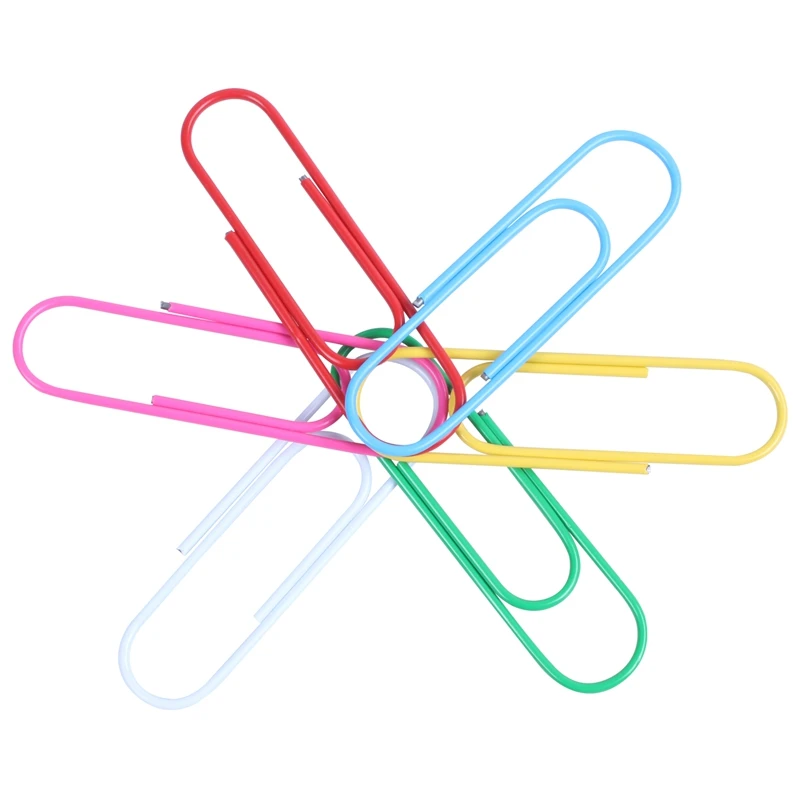 Super Large Paper Clips Vinyl Coated, 30 Pack 4 Inch Assorted Color Jumbo Paper Clip Holder, Multicolored Giant Big Sheet Holder