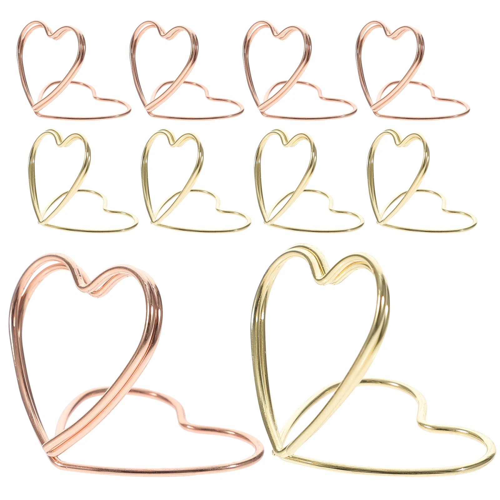 24pcs Heart Shaped Paper Clips Decorative Document File Clips Office Accessories Rose Gold Golden Practical Multi Use Office