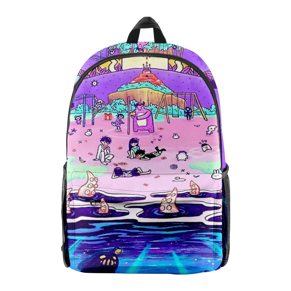 Omori Cute Colorful Backpack para homens e mulheres, mochila unissex, Travel Bag Packsack, mochila casual Harajuku, sacolas de desenhos animados