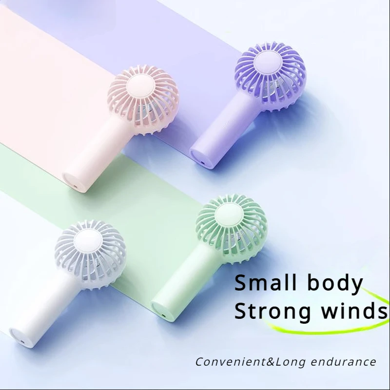 New Cute Handheld Mini Fan Portable Small Conditioner Wireless Air Circulator Type-C USB Rechargeable High Quality Summer Office