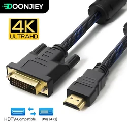 4K DVI to HDMI-Compatible Cable Adapter Bi-direction HDTV Male 24+1 DVI-D Male Converter for Xbox HDTV DVD LCD 1m/1.5m/2m/3m/5m