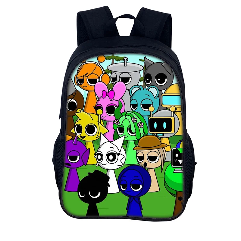 الكرتون Sprunki حقيبة المدرسة Incredibox Sprunki حقيبة مدرسية على ظهره Mochila طالب الظهر حقيبة ظهر للبنين فتاة أفضل هدية