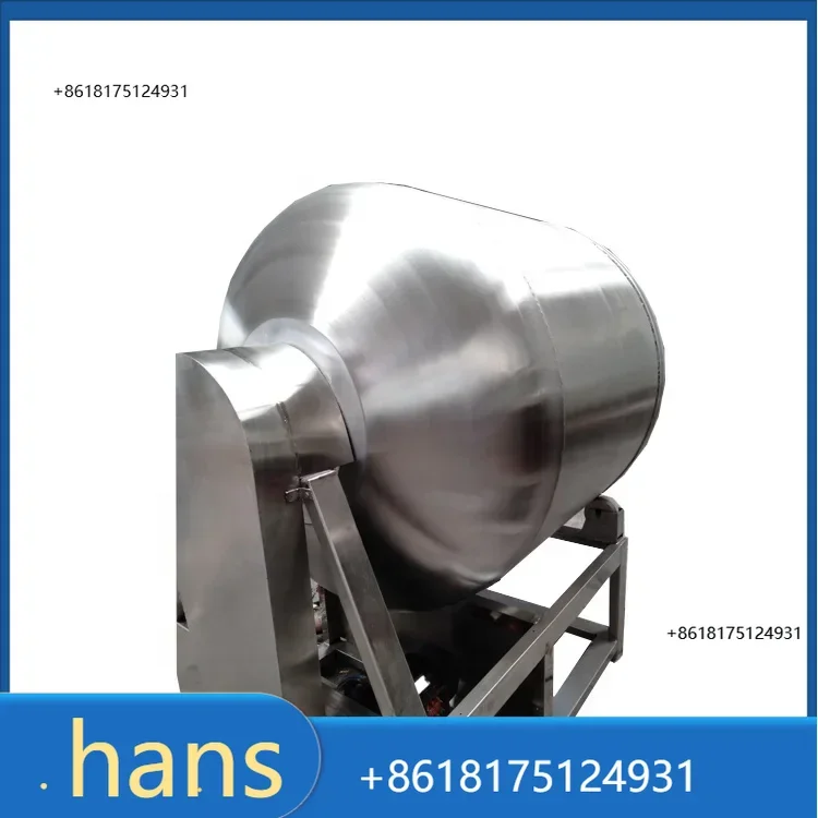 Efficient vacuum tumbler marinator machine for meat processing