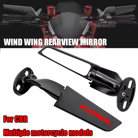 For CBR650R F CBR1000RR CBR600RR CBR 250R 300R 400RR 500R Motorcycle Mirror Modified Wind Wing Rotating Rearview Mirror