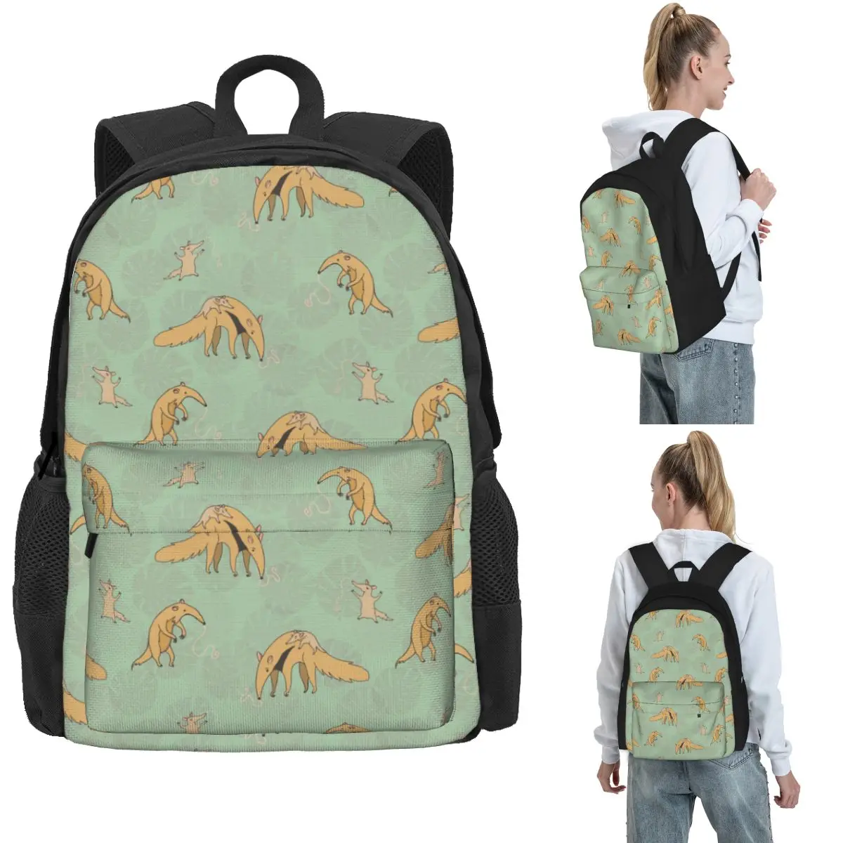 

Giant Anteater Mums And Babes Backpack Hot Sale Daypack Large Capacity Kids BookBag School Bag Shoulder Bags for Men Women