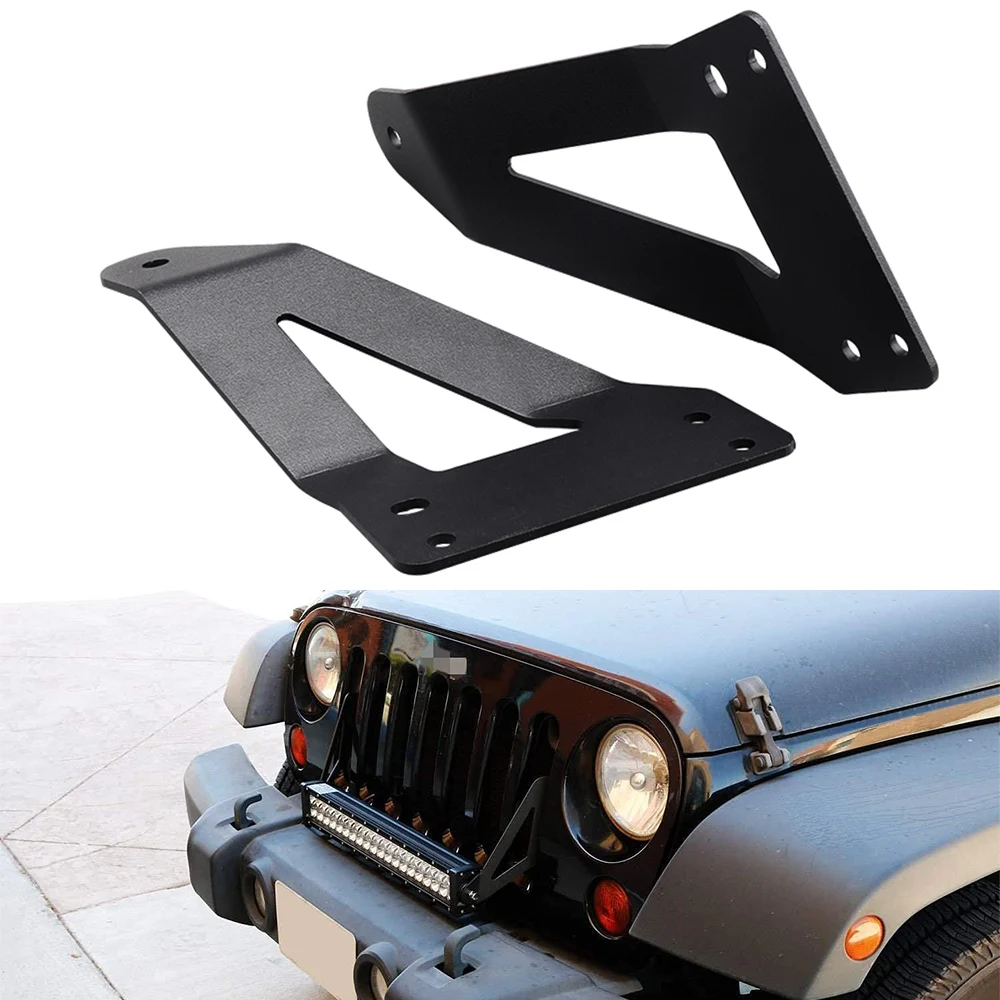 Led Light Bar Front Grille Above Bumper Mounting Brackets For Jeep Wrangler JK 2007-2016 Auto Led Bar Working Lamp Holder