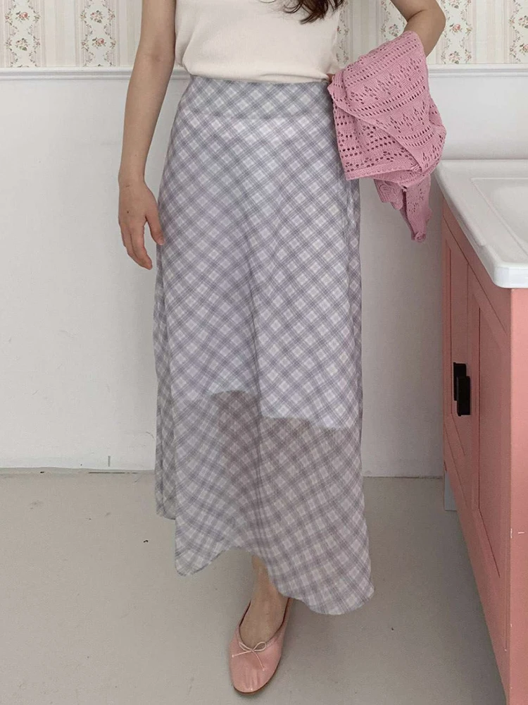 

Ele Korean Sle Women's Semi-Body Skirt with Elastic Waist And e Lace Design for Early Autumn Faionable Long Skirt
