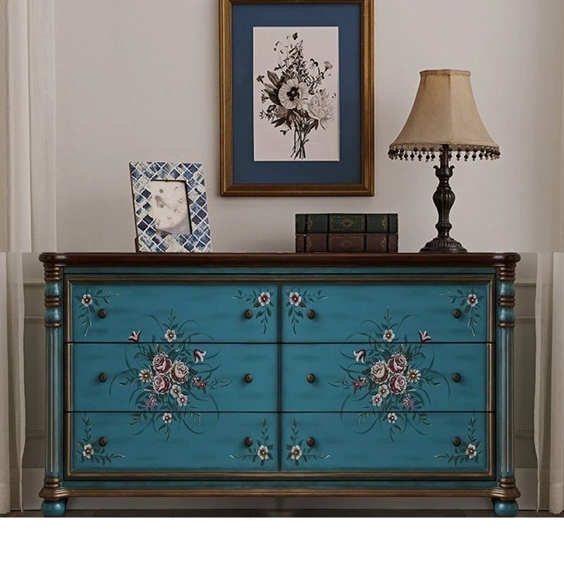 

European-style solid wood storage cabinets, lockers, large drawers, low cabinets, fully equipped furniture