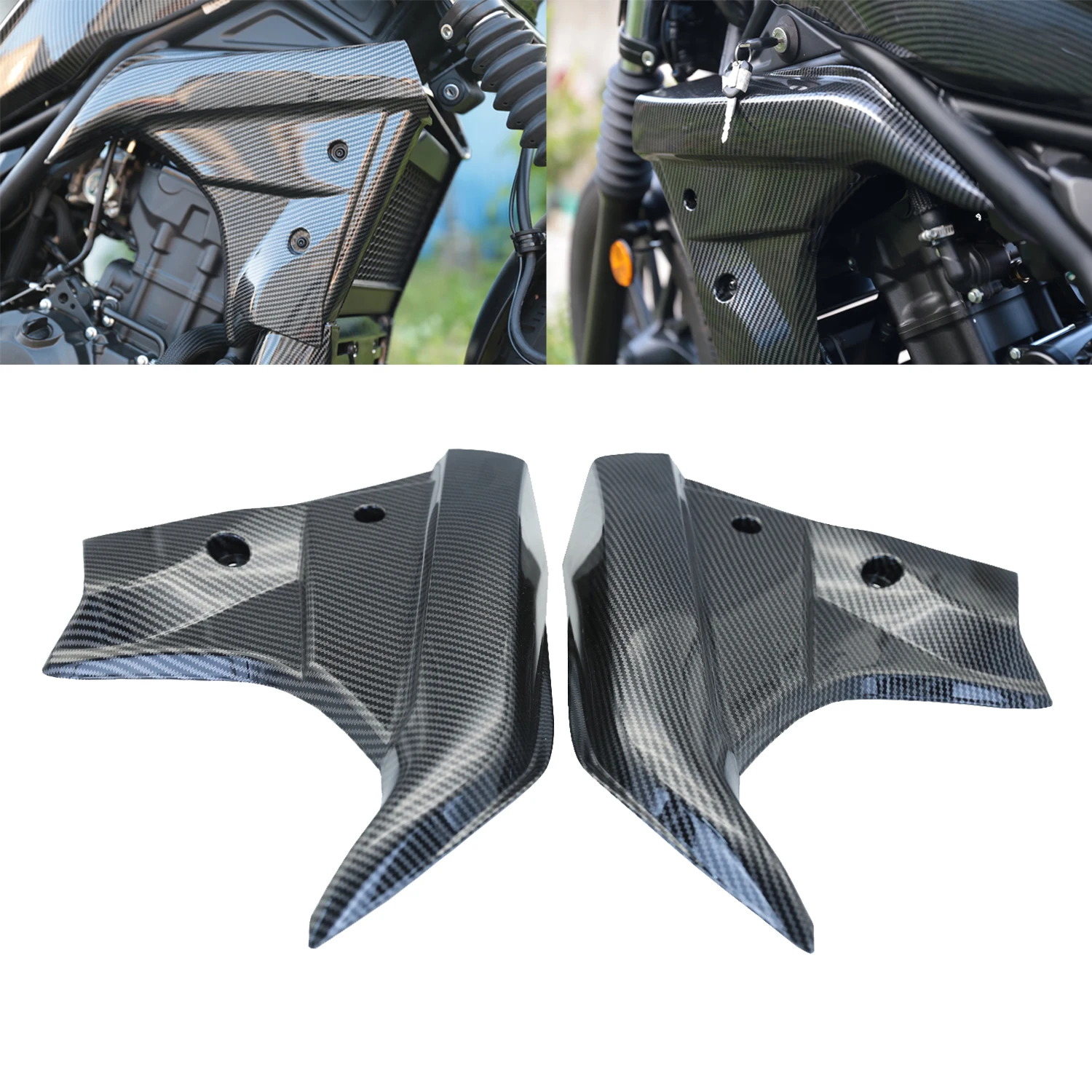 Carbon Fiber Painting  Engine Upper Frame Side Cover Guard Fairing For Honda Rebel CMX300 2017-2021 2022 2023