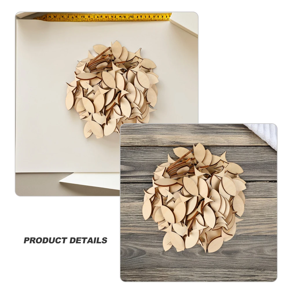 50 قطعة مجموعة سبورة خشبية الديكور شكل سمكة صغيرة القواطع الخشبية دهان داي الحرفية سطح أملس الزينة الريفية الإبداعية