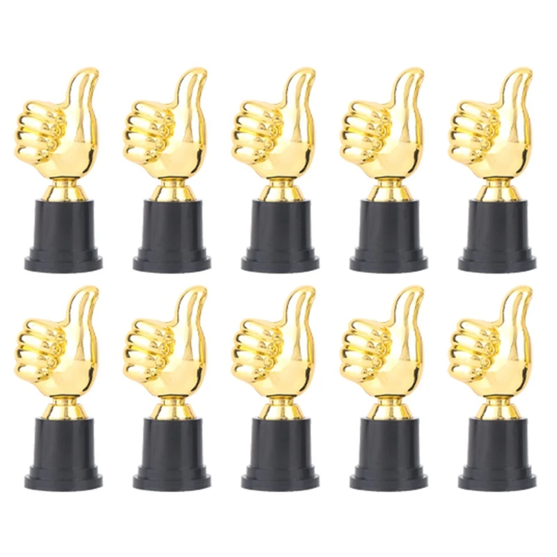 10PCS 5Inch Thumb Trophy Gold Trophy Cup For Sports Meeting Competitions Soccer Winner Team Awards Competition Parties