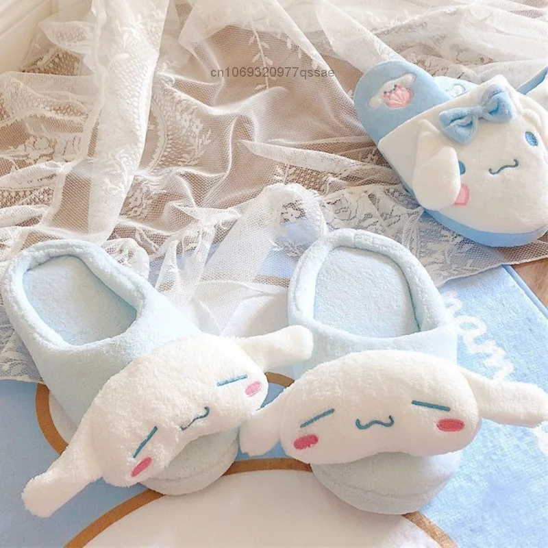 Cinnamoroll pantofole di cotone peluche simpatico cartone animato con grande orecchio Sanrio piccolo cane bianco peluche casa pantofole Casual