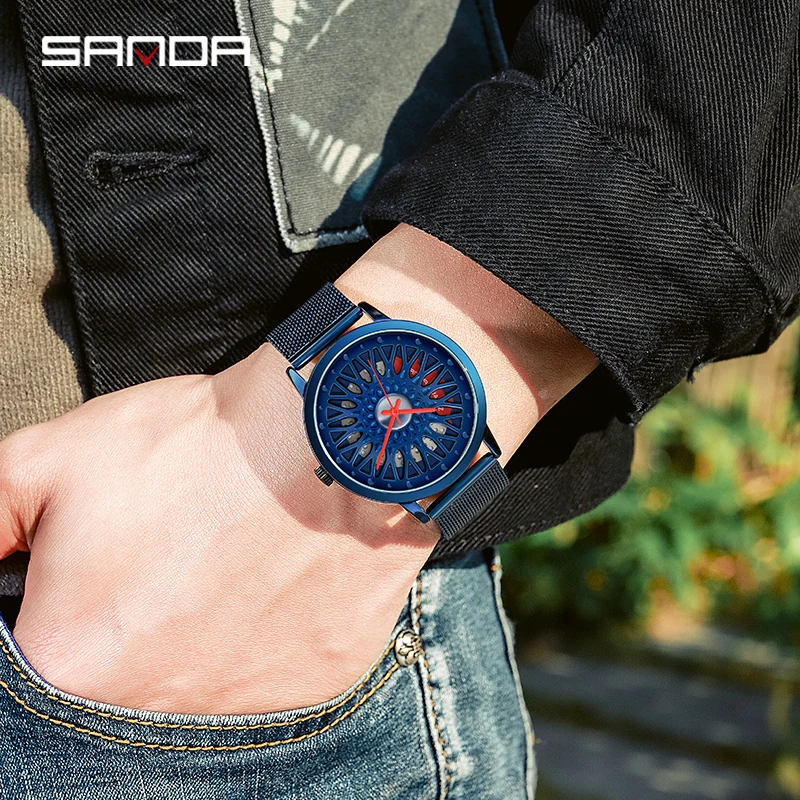 メンズスポーツ腕時計,クールウォッチp1060,ホイールリム,ハブ,ファッショナブル,クォーツ