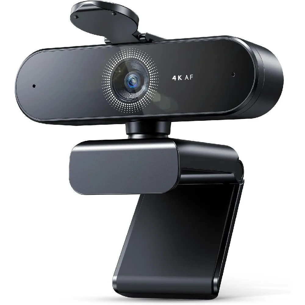 4K Webcam for PC - Ultra 4K HD PDAF Autofocus Dual Omnidirectional Mics 73° FOV Auto Light Correction USB-A Privacy Cover Ideal