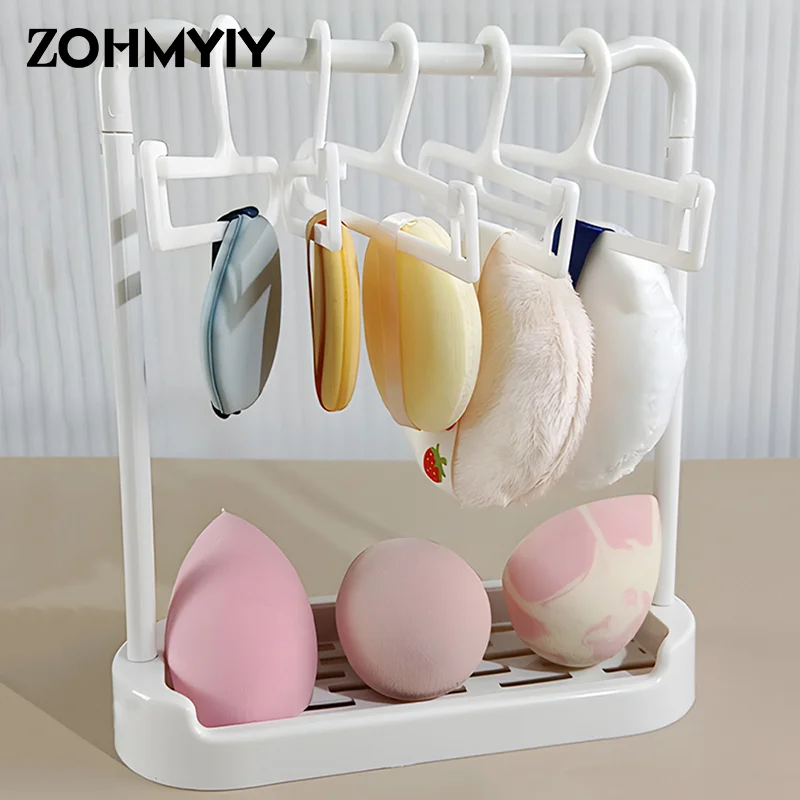 5pcs Makeup Tools Drying Rack Beauty Sponges Cosmetics Powder Puff Storage Hanger Travel Portable Multifunctional Organizer