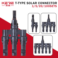 1/5/20/100 Sets T-Type MC Photovoltaic Solar Connector 3 4 5 6 7 Way Male And Female Battery Module Panel PV Plug wire 1000V