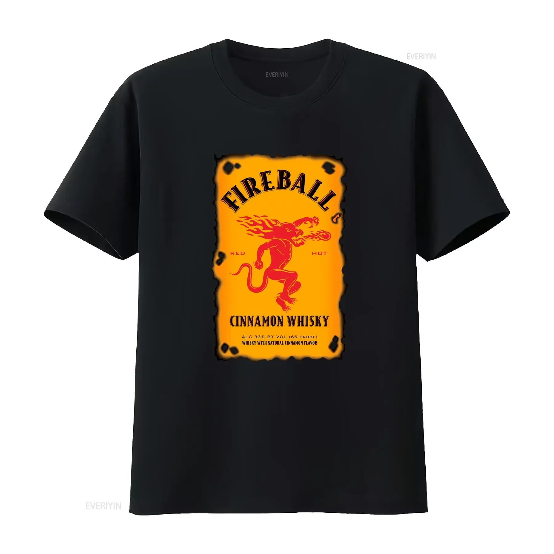 Fireball Whiskey Logo Herren T-Shirt USA Größe S 5XL Vintage gewaschen leicht bequem atmungsaktiv stilvolle Designerkleidung weich