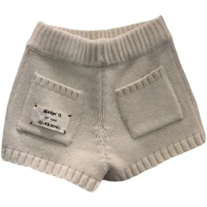 

Южнокорейские осенние универсальные верхние шорты Dongdaemun в новом стиле, тонкие вязаные повседневные шорты с надписью для женщин