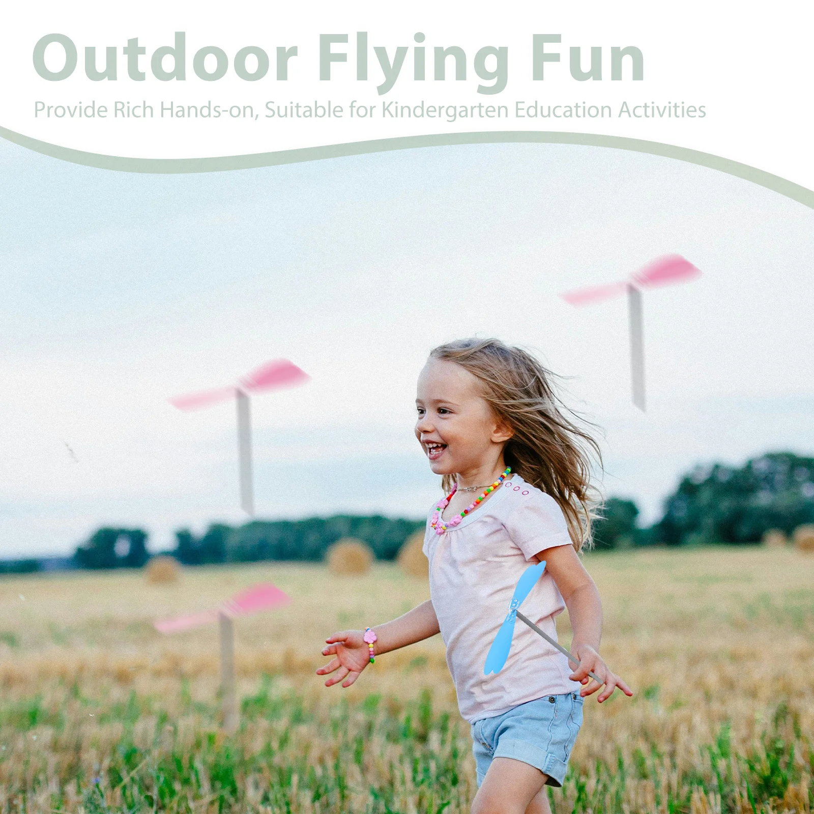 20Pcs Bamboo Dragonfly Hand Helicopter Flying Outdoor Creative Science Educational Activity Hand Helicopter Toy