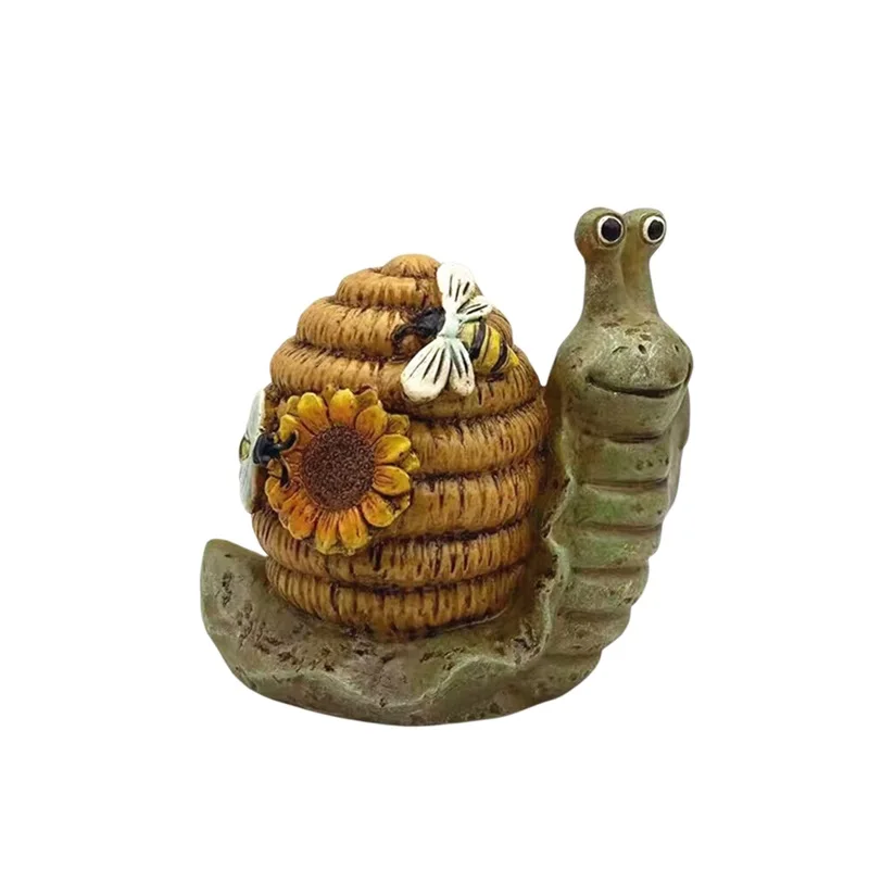 Christmas Resin Statues Snail Shape Creativity Natural Animal Figurines for Home Garden Decoration