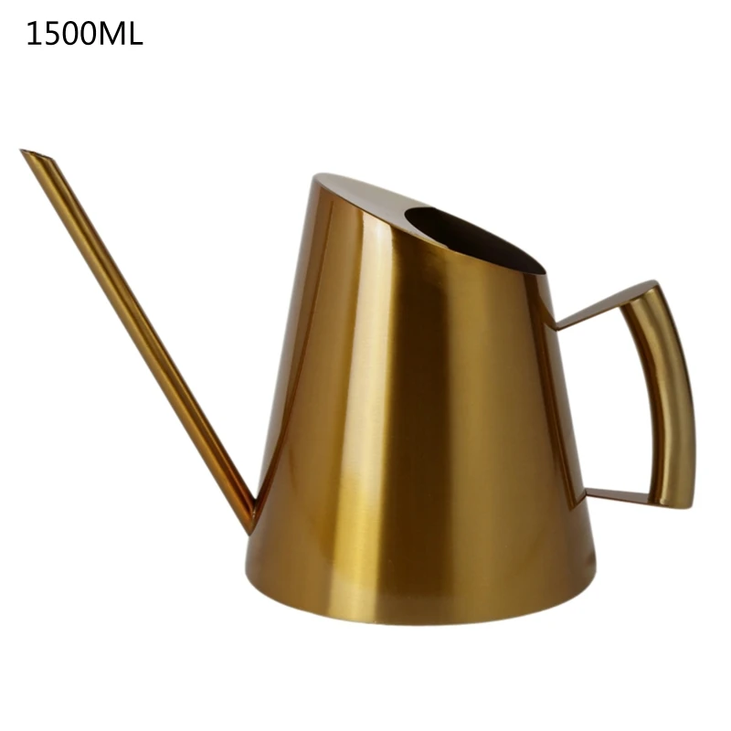 

400/900/1500ml Stainless Steel Watering Can Garden Flower Plants Long Mouth Sprinkling Pot Tool