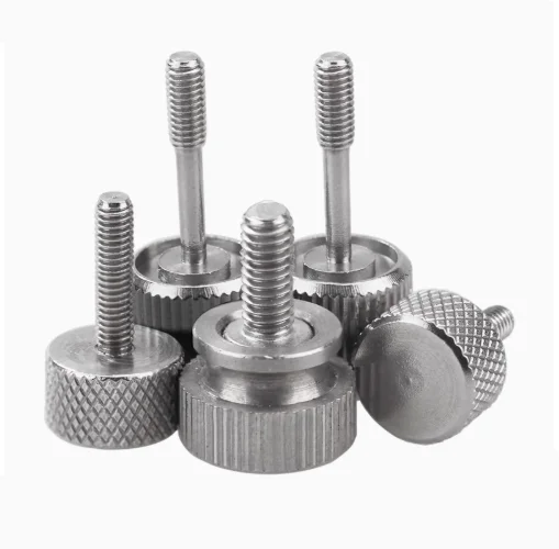 1PCS Stainless Steel Thumb Screws M3 M4 M5 M6 Flat Round Head Knurled Head Manual Adjustment Screws Thumb Anti Loosening Bolts