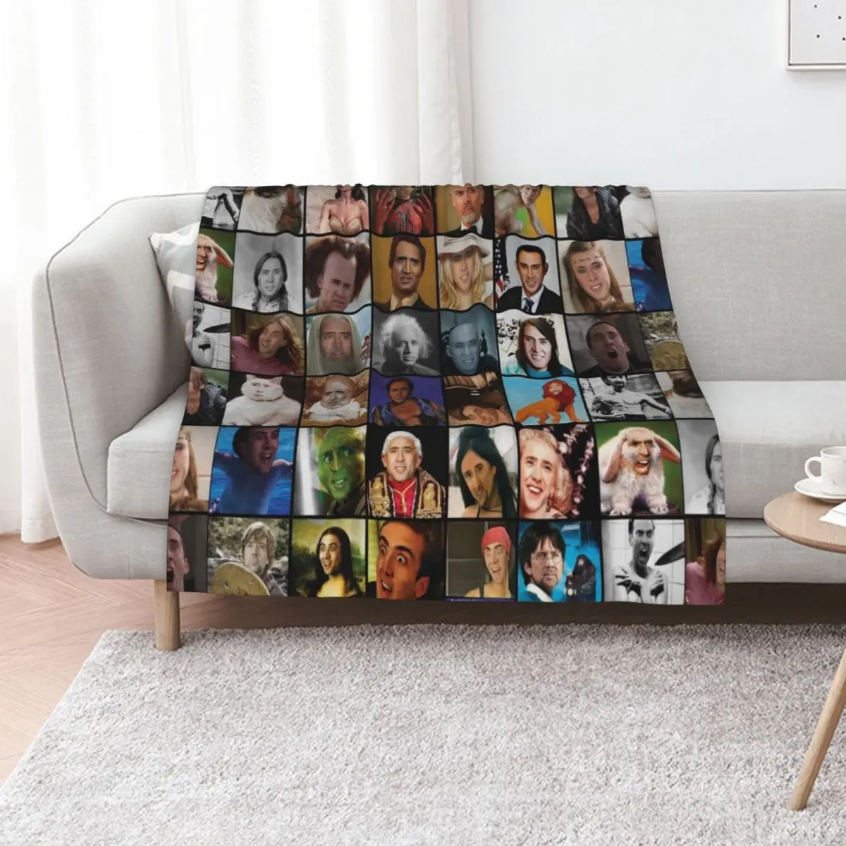 

Nicholas Cage Pattern - Nicolas Cage - Nick Cage Nic Throw Blanket Outdoor Soft Blanket for Picnic Beach Camping