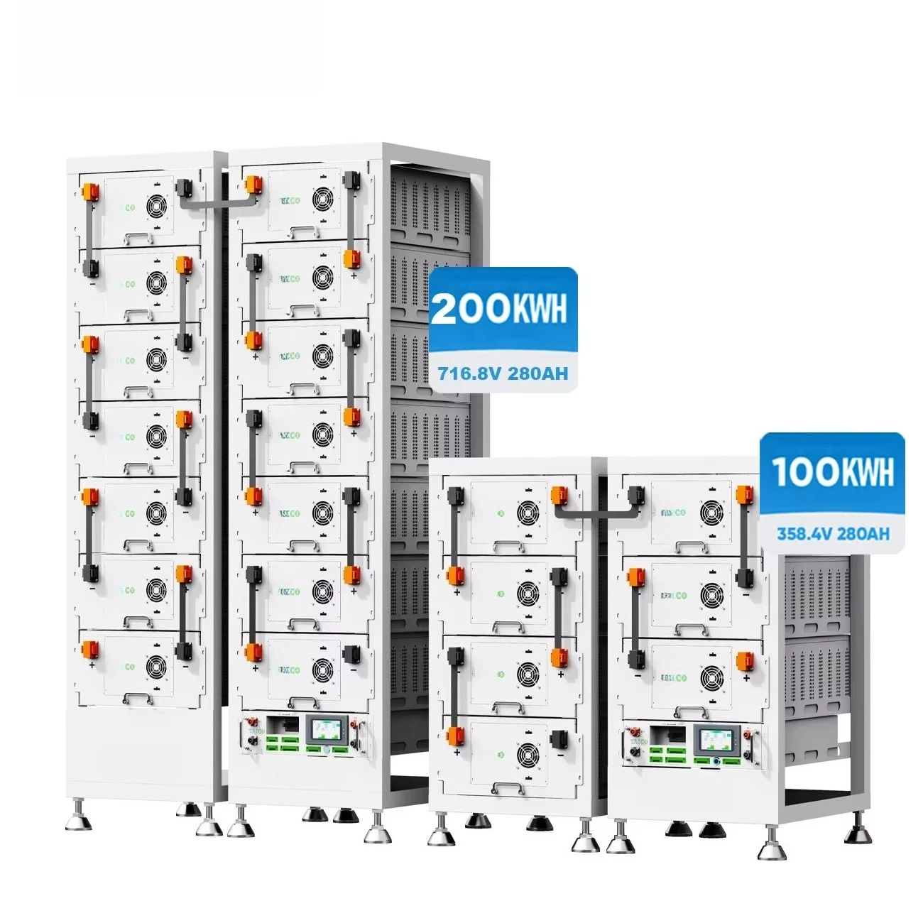 500kwh 200KWH 100KWH Industrial Commercial Energy Storage Lifepo4 Battery Lithium 20kw 30KW 50KW Hybrid Inverters Solar System