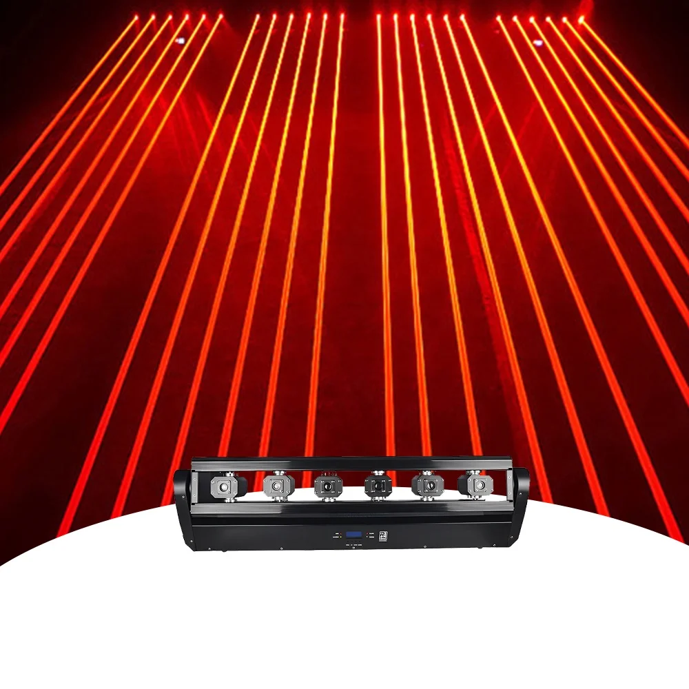 Hot Sale 6Eyes 500mw Red/Green Beam Curtain Moving Head Separate Control Big Spot In Fog Good For Club Livehouse Party KTV