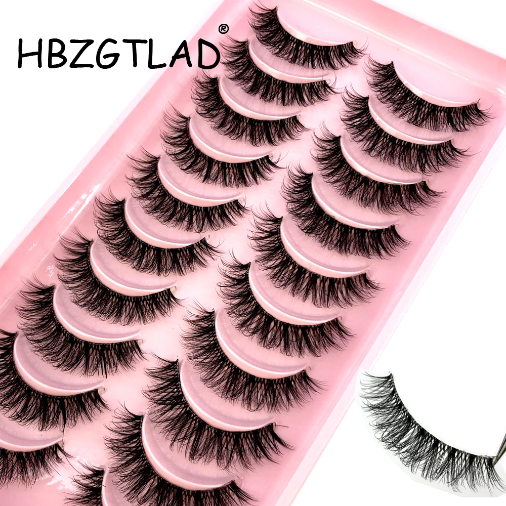 New Wholesale Mink Eyelashes 10 pairs lashes invisible band 3d mink lashes reusable natural false eyelashes Makeup in Bulk Hot