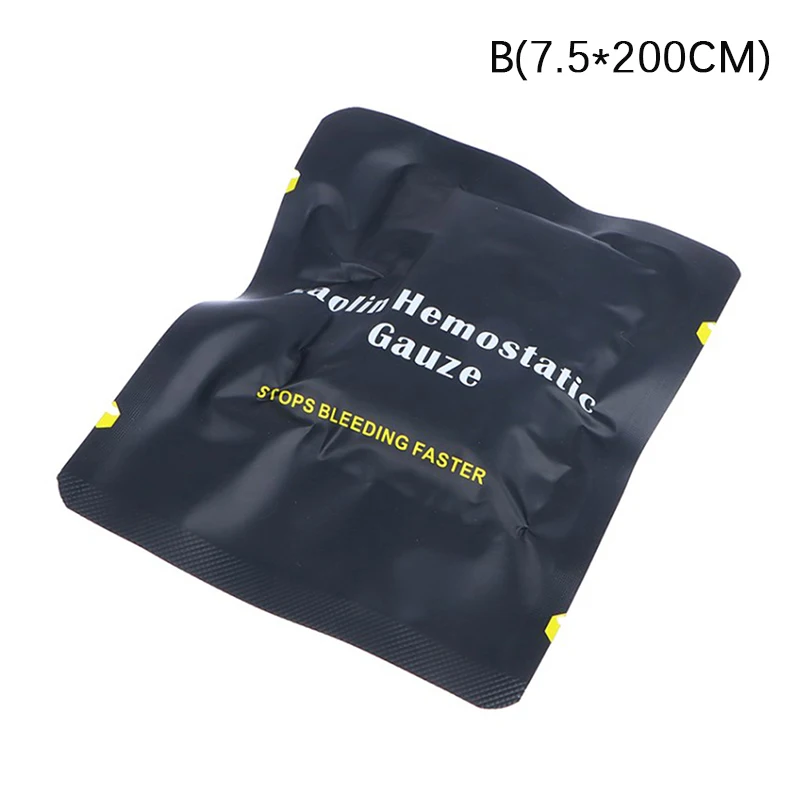 Medical Wound Dressing Hemostatic Kaolin Gauze Combat Emergency Trauma Z-Fold Soluble For Tactical Military First Aid Kit